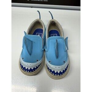 Vans Kids Shark Slip-On Sneakers in Light Blue